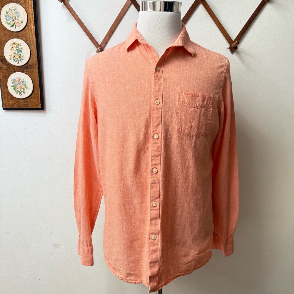 Marc Anthony Orange Linen Blend Shirt